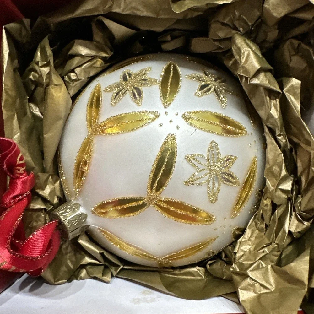 Set 4 Waterford Holiday Heirlooms Epiphany Adornments Blown Glass Xmas Ornaments